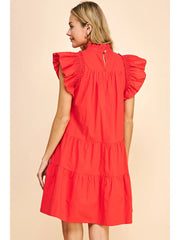 Red Tiered Mini Dress