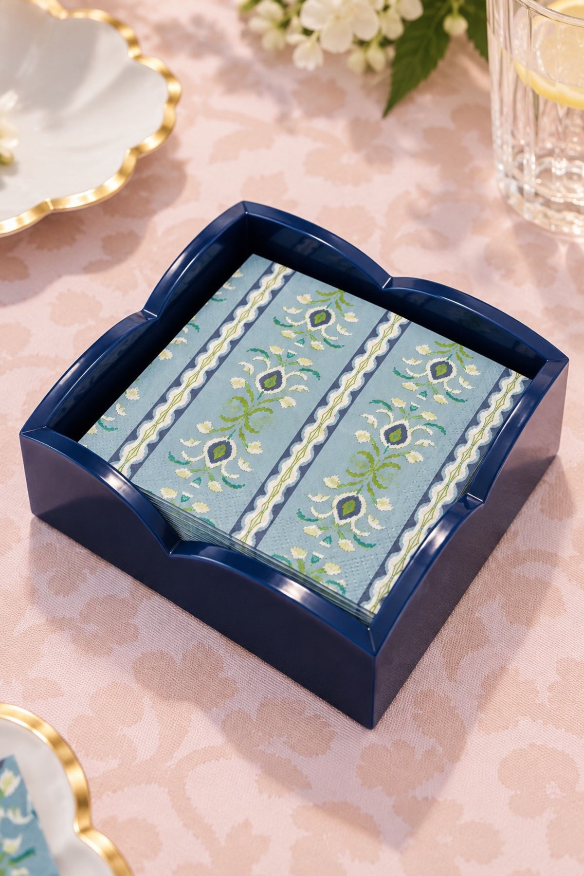 Rosemary Stripe French Blue Cocktail Napkins — Set of 20
