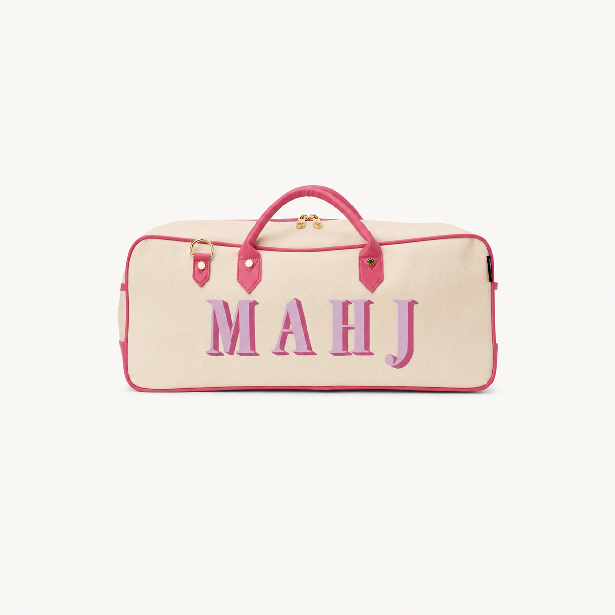 Raspberry Margo “Mahj” Mahjong Tote — Hot Pink Trim