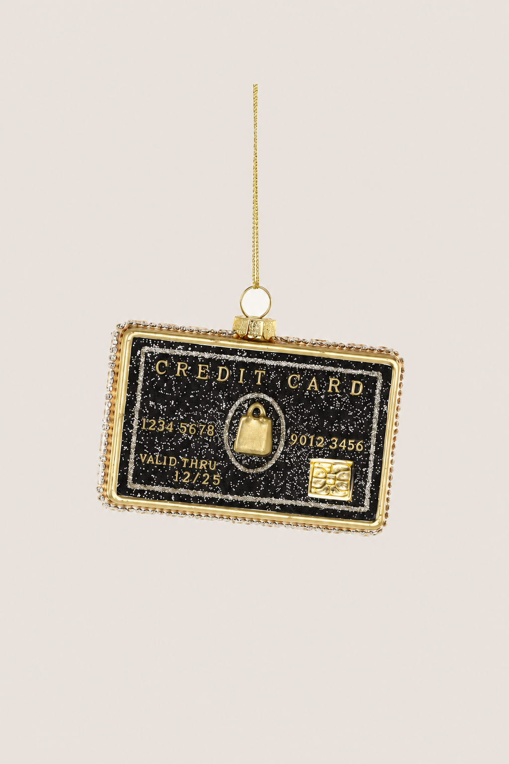 Black Credit Card Glass Ornament