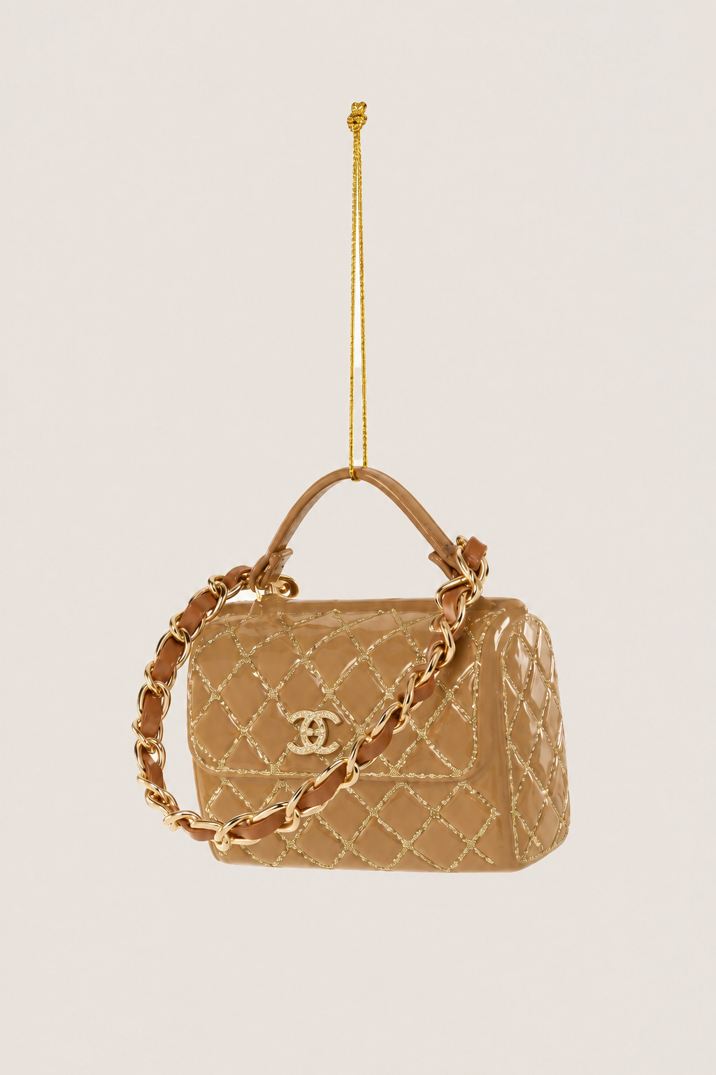 Tan Luxe Handbag Ornament