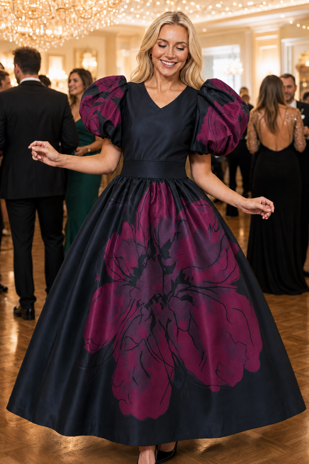 Petal Princess Puff Sleeve Dress