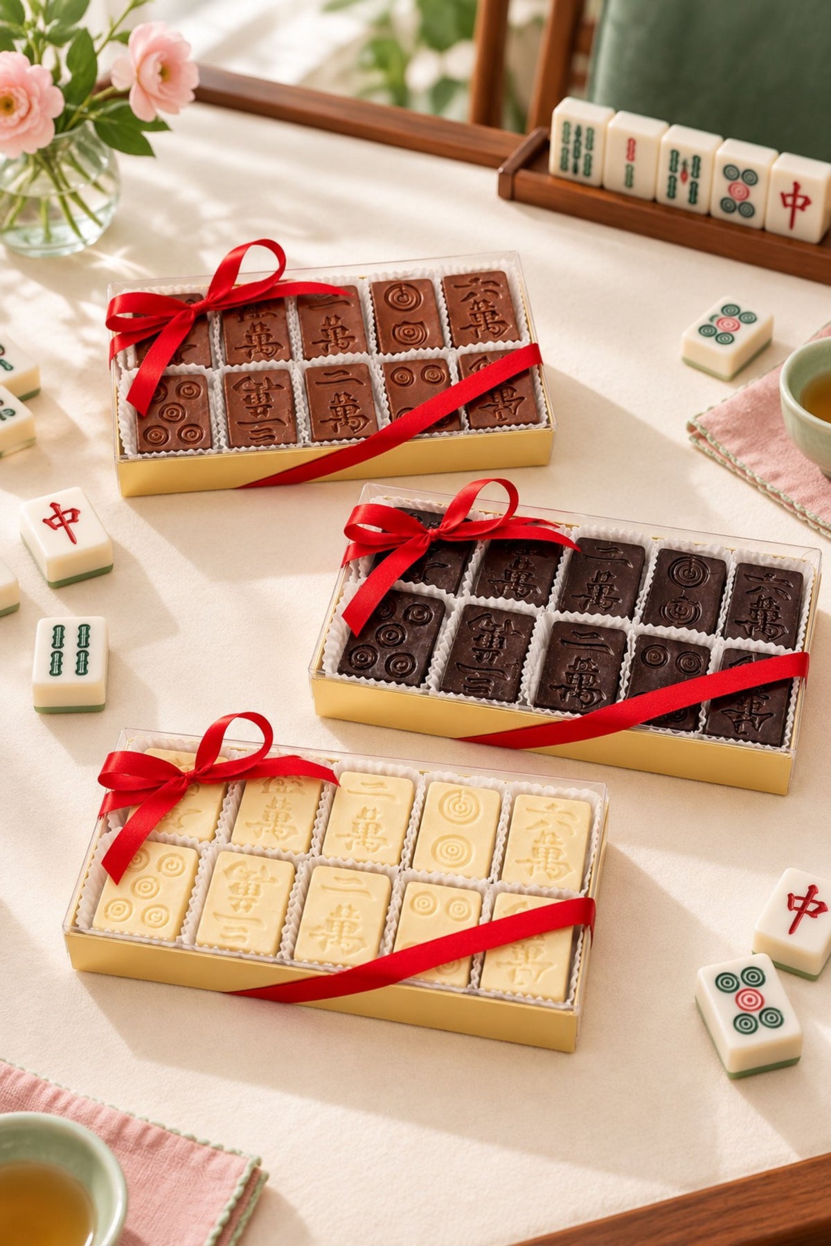Chocolate Mahjong Tiles – Set of 10
