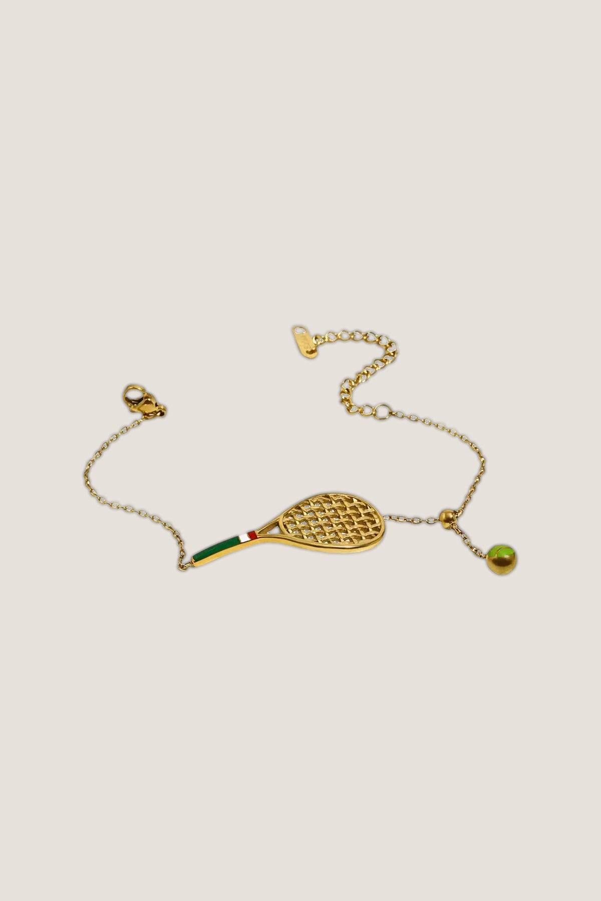 Country Club Tennis Bracelet laid out flat, showing the lobster clasp and the extender chain.