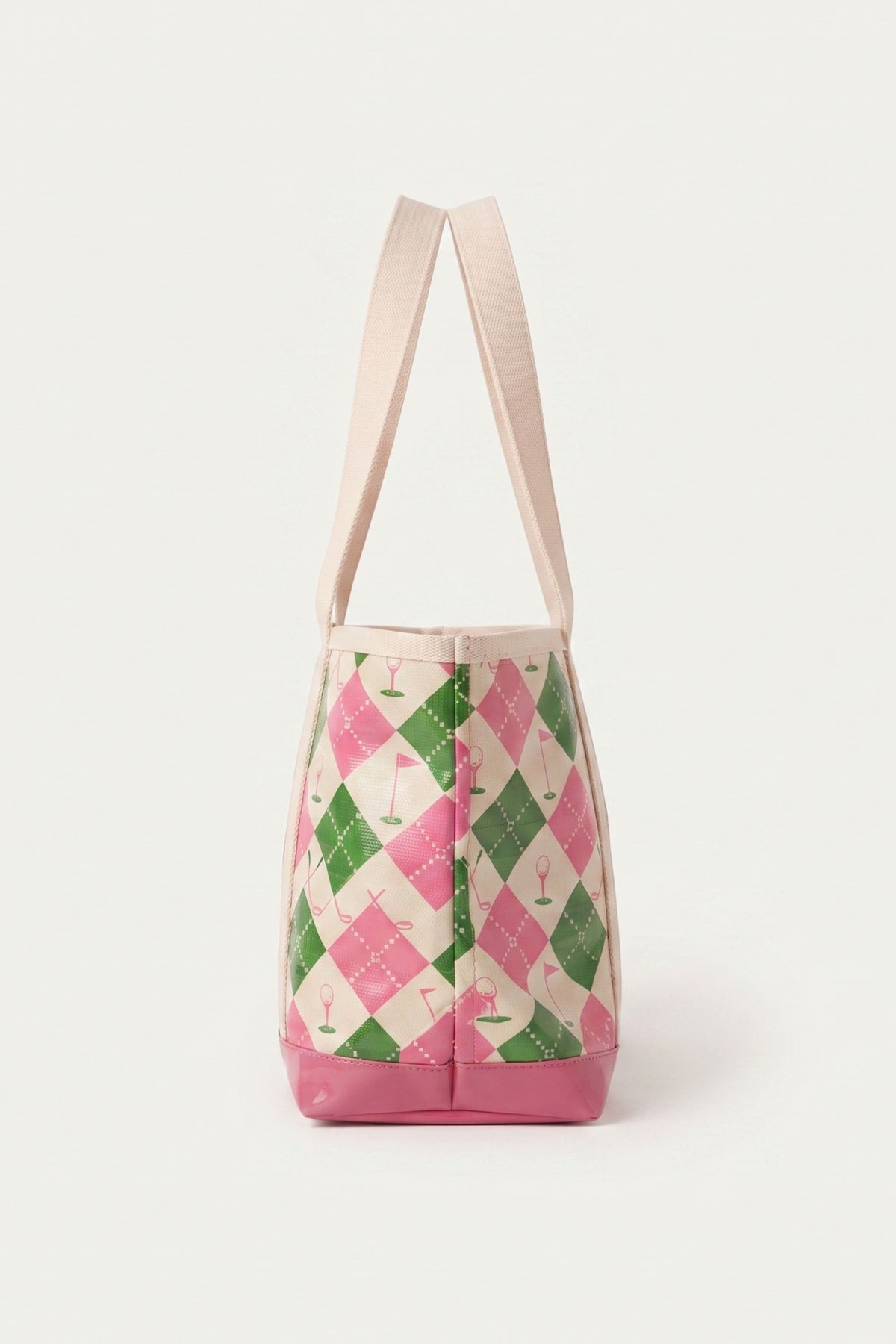 The Forevermore Golf Tote – Pink & Green Argyle