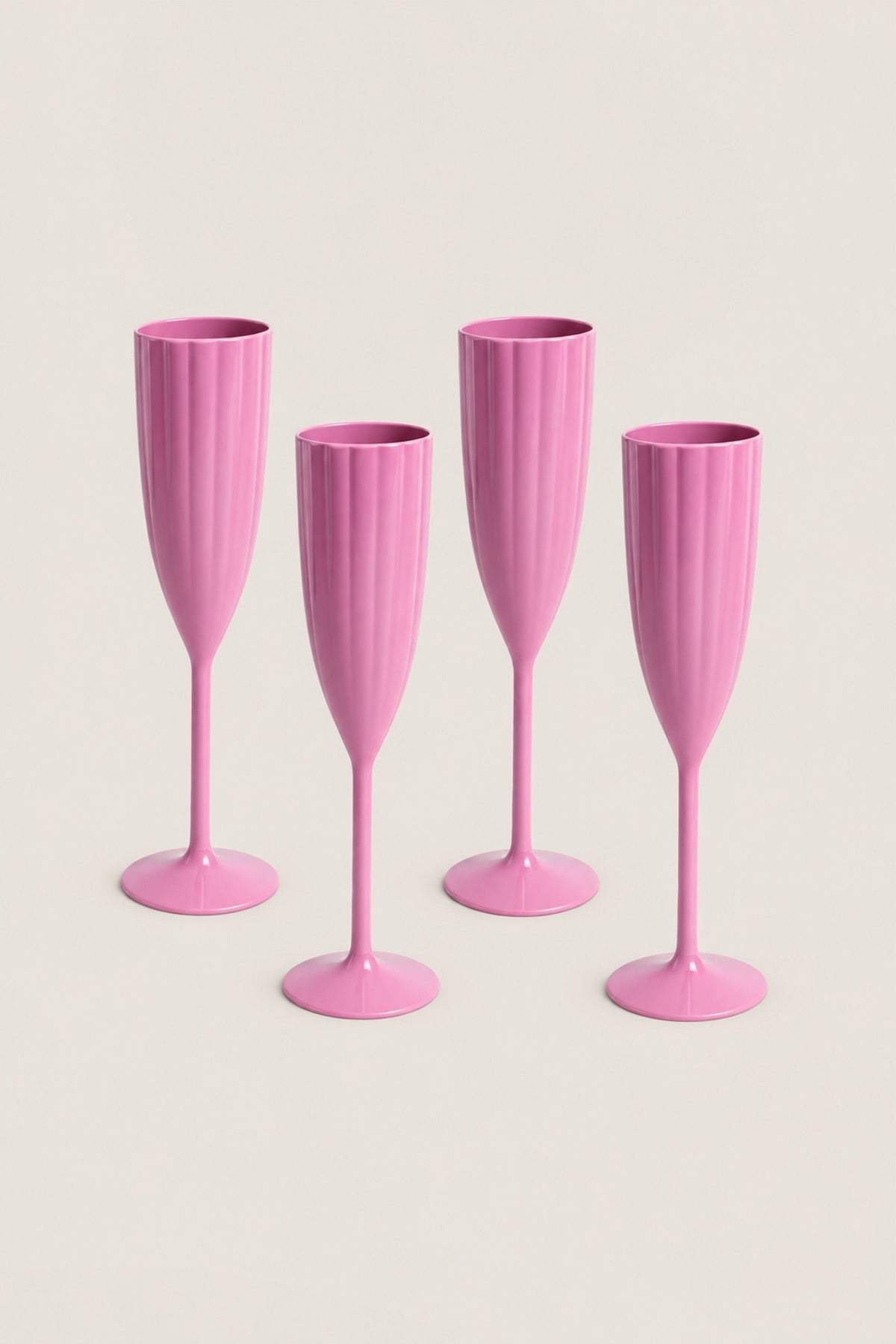 Pink Acrylic Champagne Flutes
