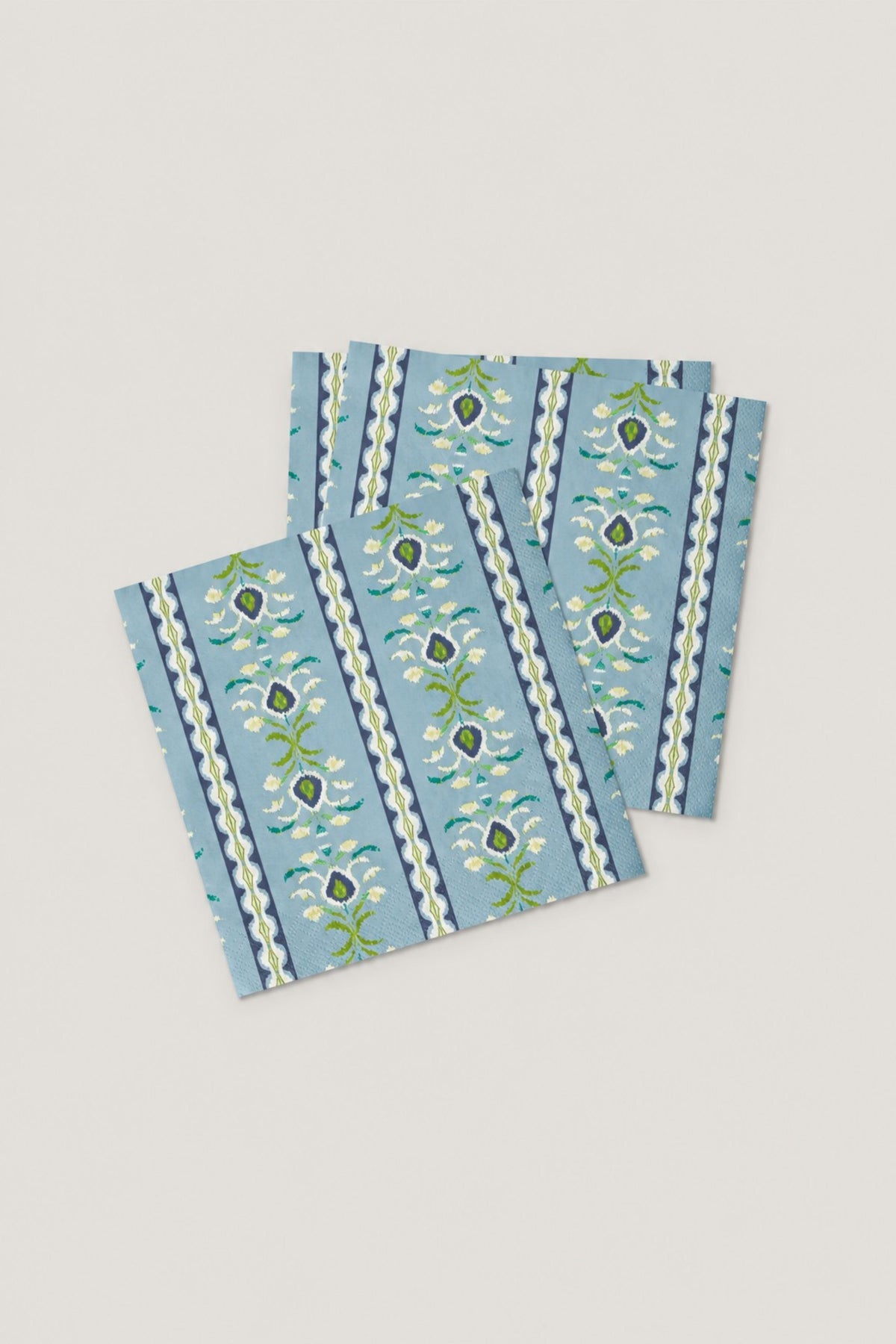 Rosemary Stripe French Blue Cocktail Napkins — Set of 20