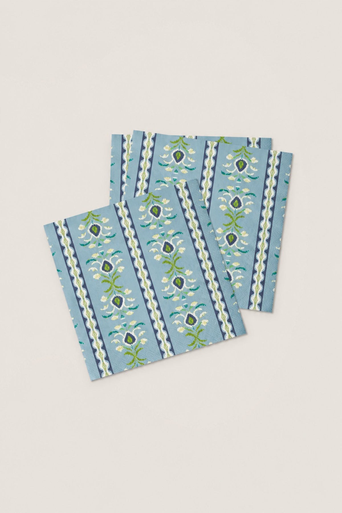 Rosemary Stripe French Blue Cocktail Napkins — Set of 20