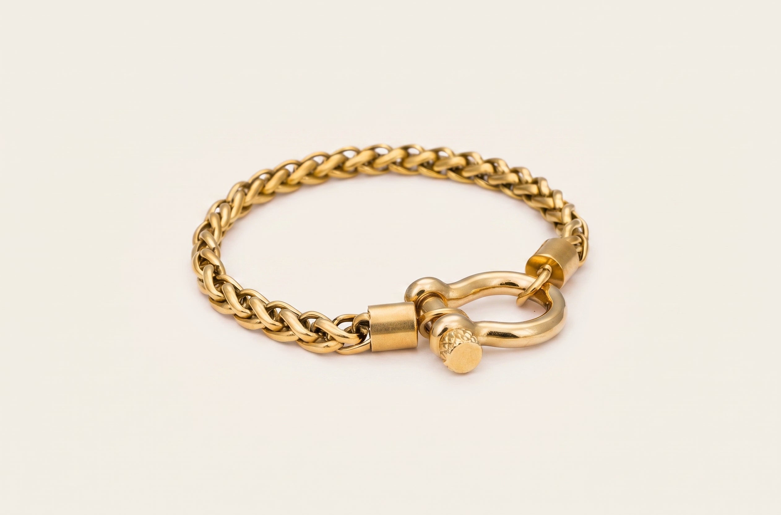 Horse Bit Carabiner Charm Bracelet – 14K Gold PVD, Stainless Steel