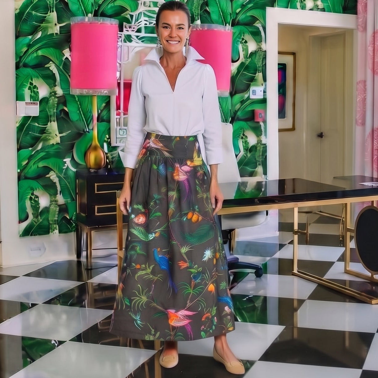 Feather Frolic© Sadie Drop Waist Maxi Skirt