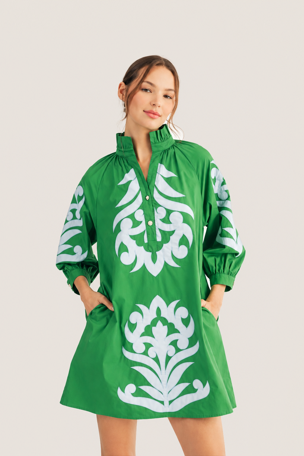 Worth Avenue Appliqué Shift Dress
