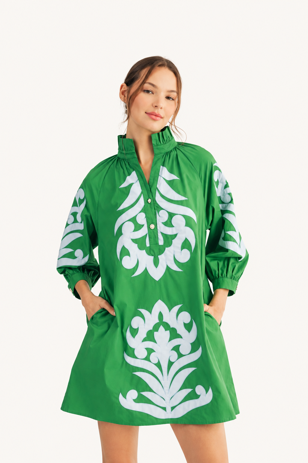 Worth Avenue Appliqué Shift Dress