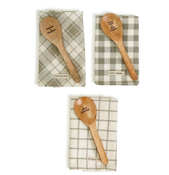 Mango Wood and Enamel Kitchen Utensil Set - Backroad Boulevard