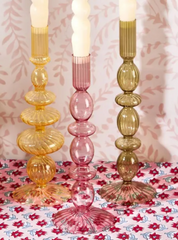 Handblown Glass Candle Holders
