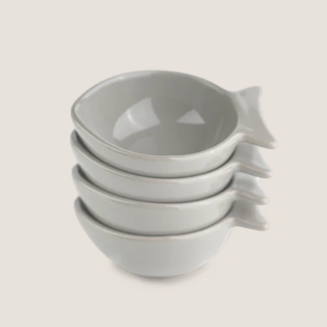 Stone Mini Fish-Shaped Stoneware Dip Bowl