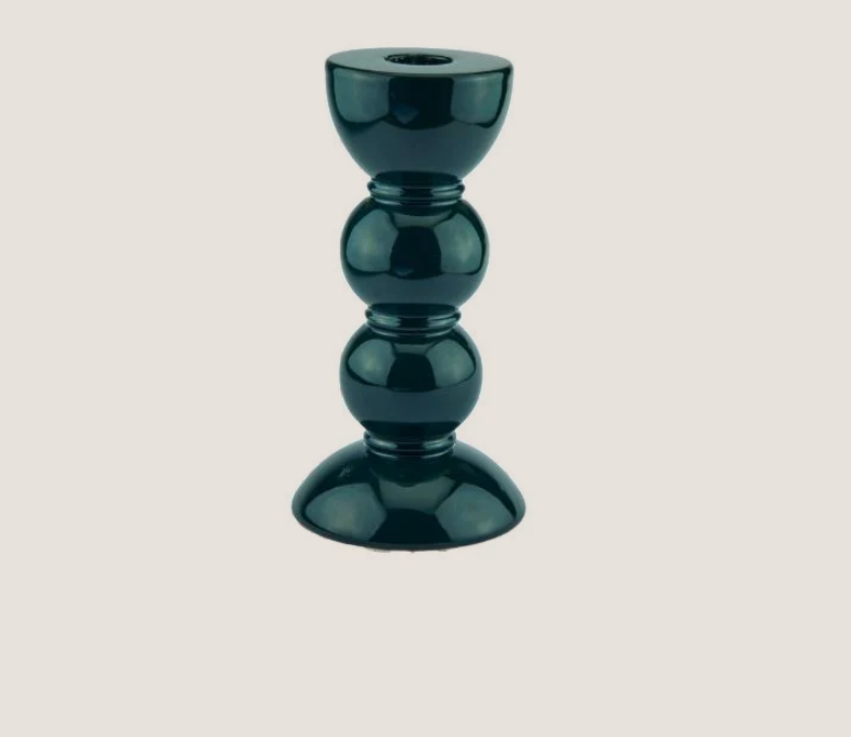 Racing Green Medium 14cm Bobbin Candlestick