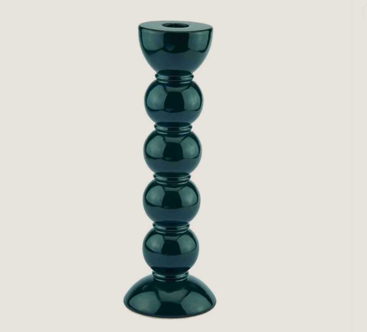 Racing Green Tall 24cm Bobbin Candlestick