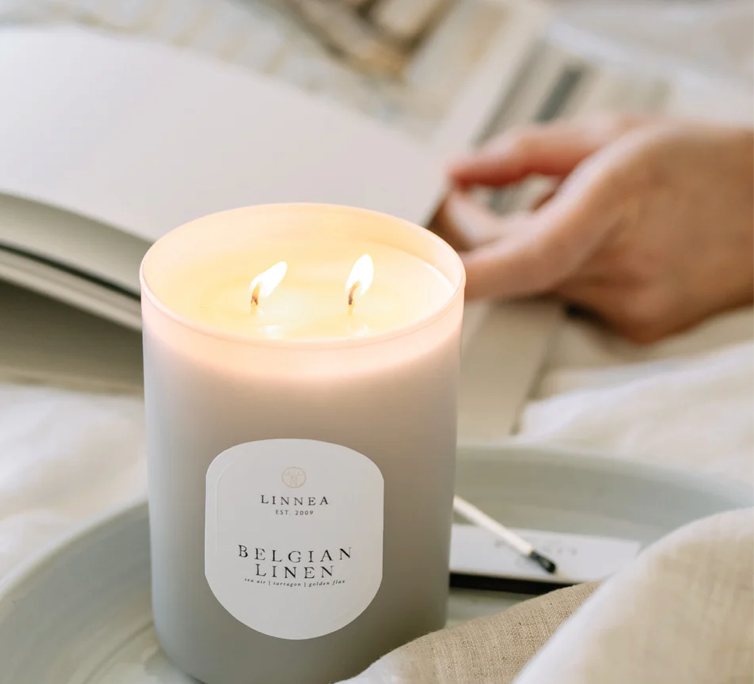 Belgian Linen 11oz Linnea Candle