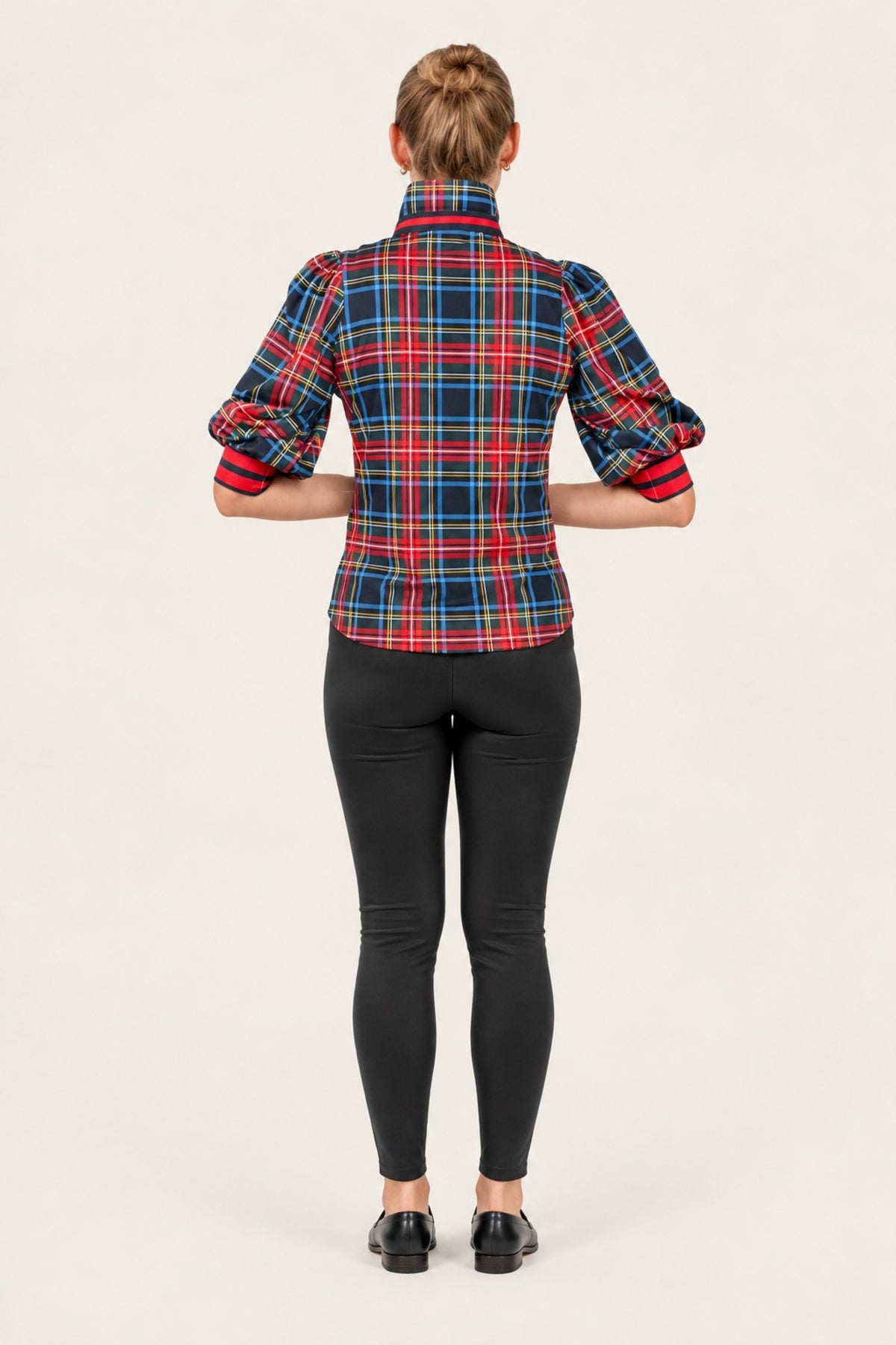 Stewart Plaid Puff Sleved Top