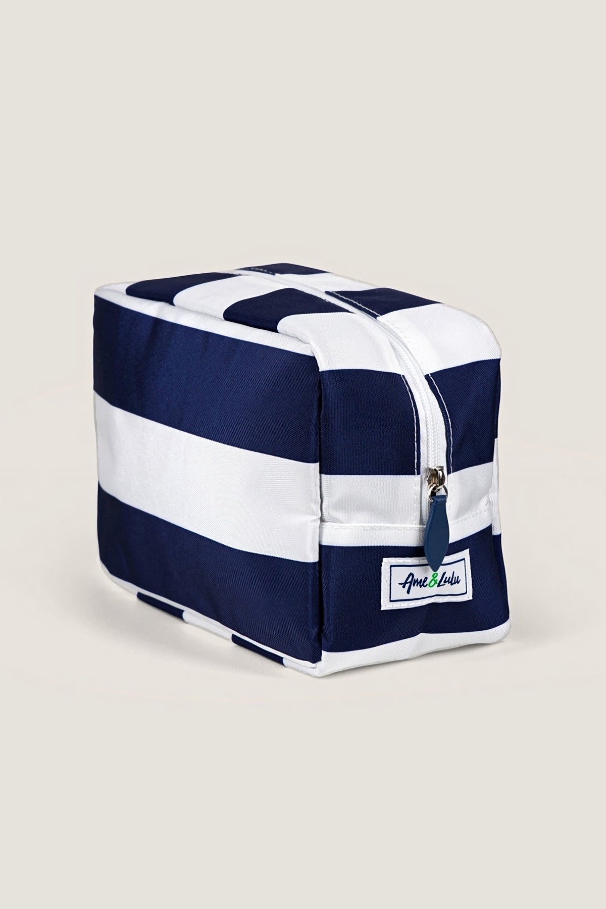 Captain Classic Striped Nylon Pouch – Navy & White, view 1