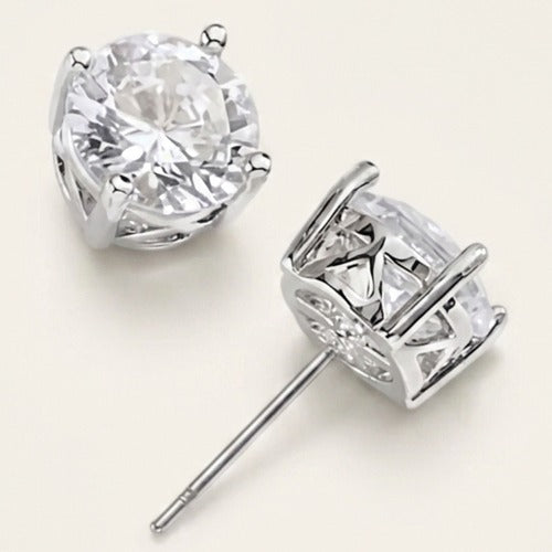 Classic Silver Sparkle Stud Earrings, colour swatch close-up