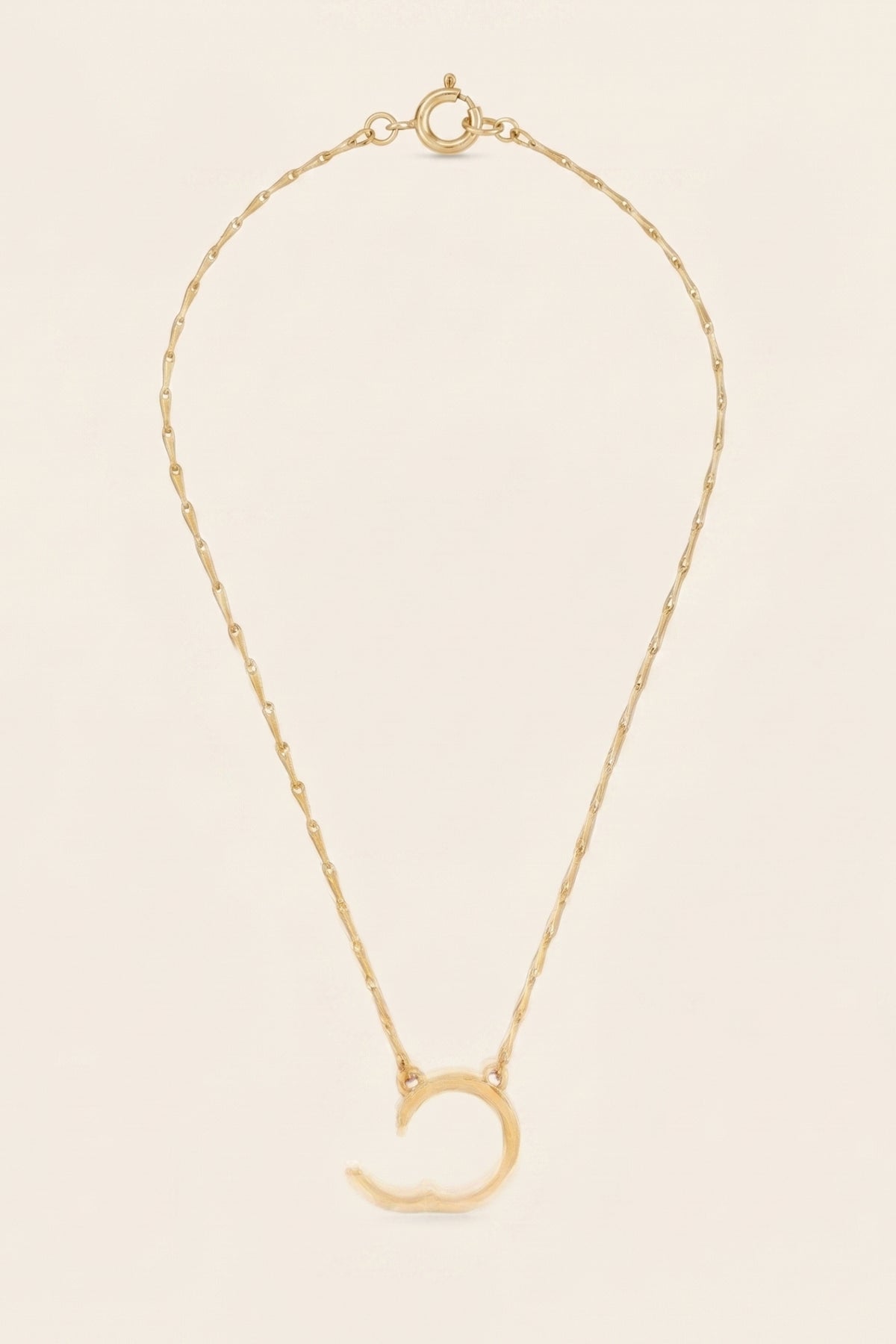 Full Circle Charm Collector Necklace – 18K Gold PVD on a cream background