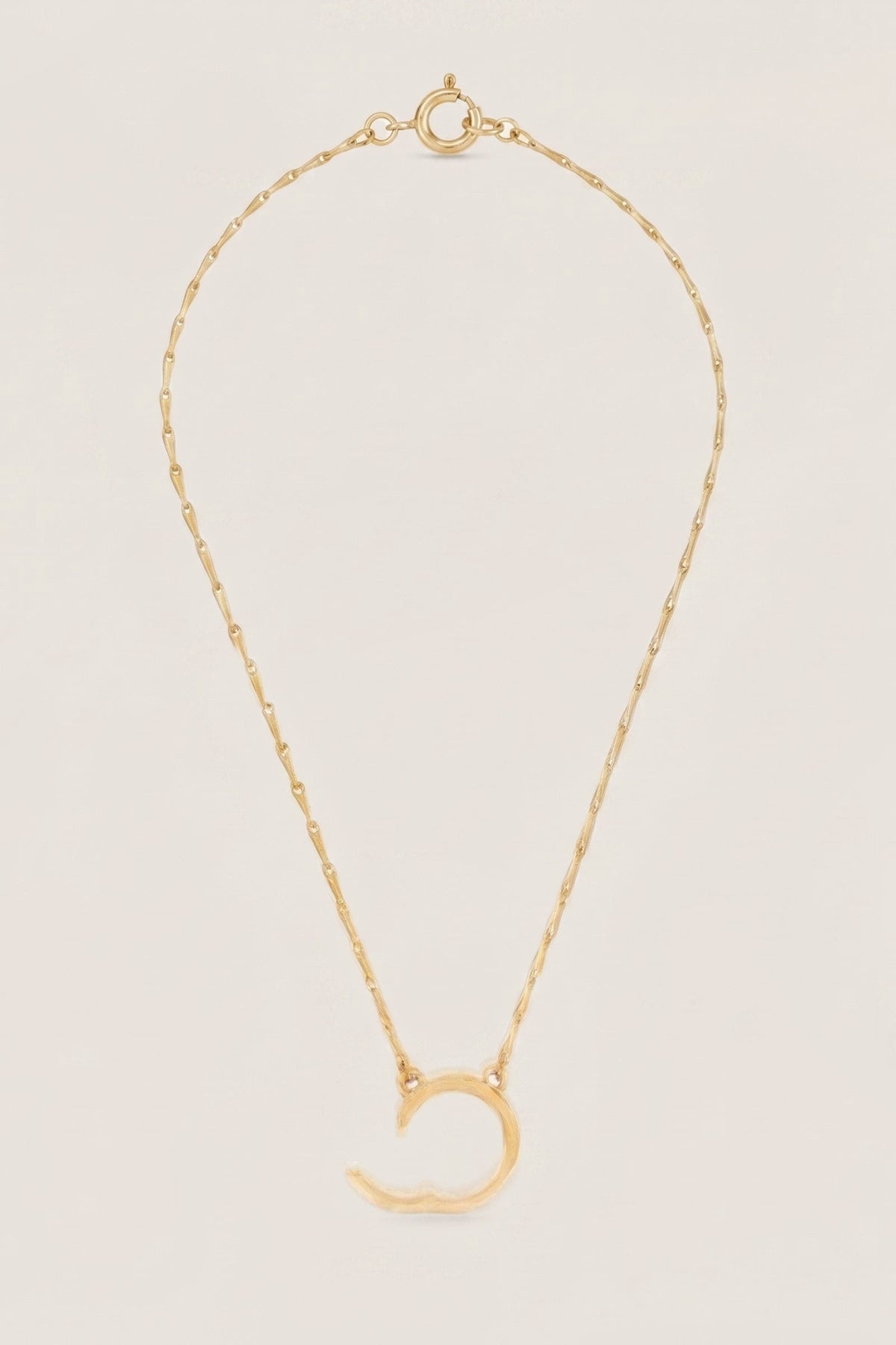 Full Circle Charm Collector Necklace – 18K Gold PVD on a cream background