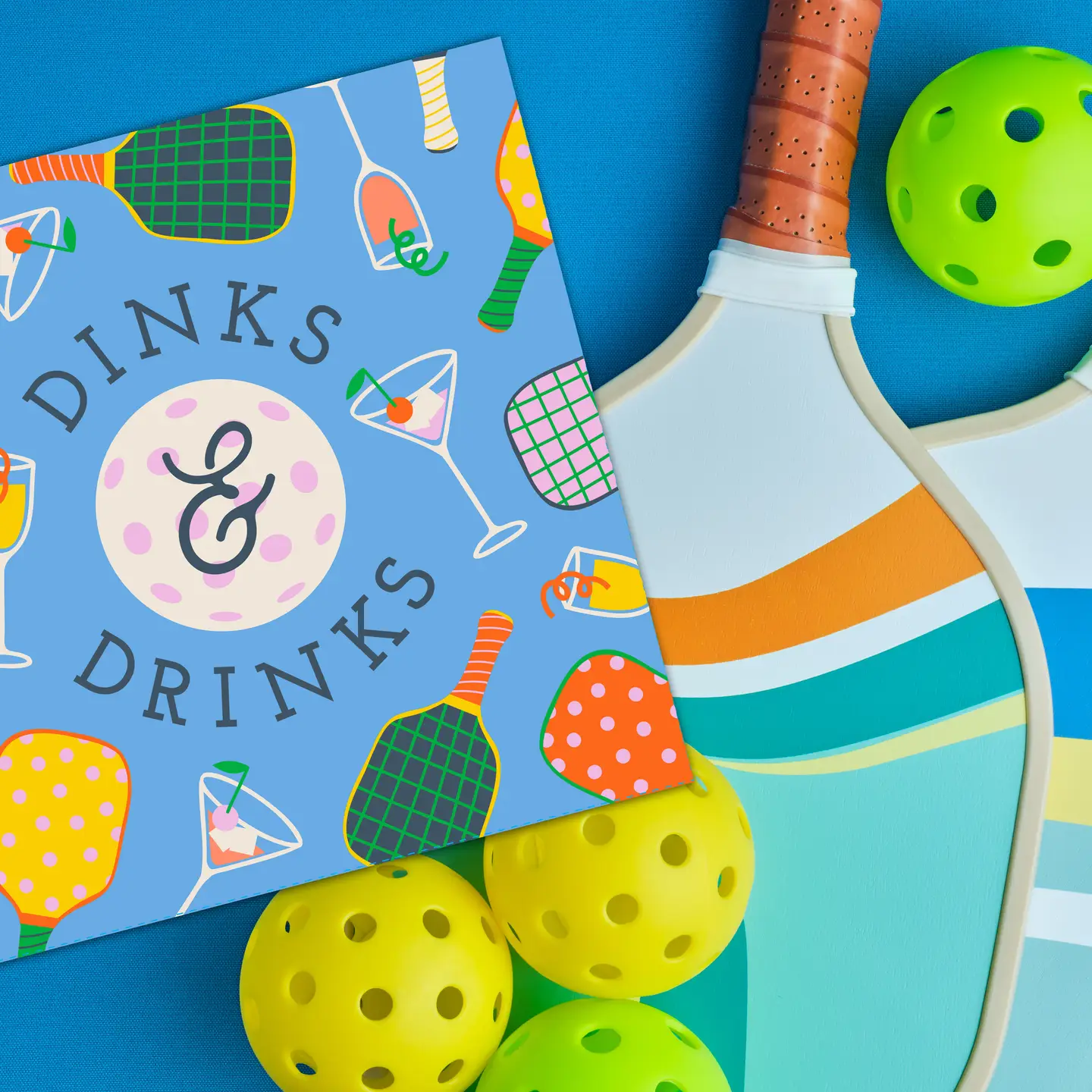Dinks and Drinks Funny Pickleball Cocktail Napkins Dinks and Drinks