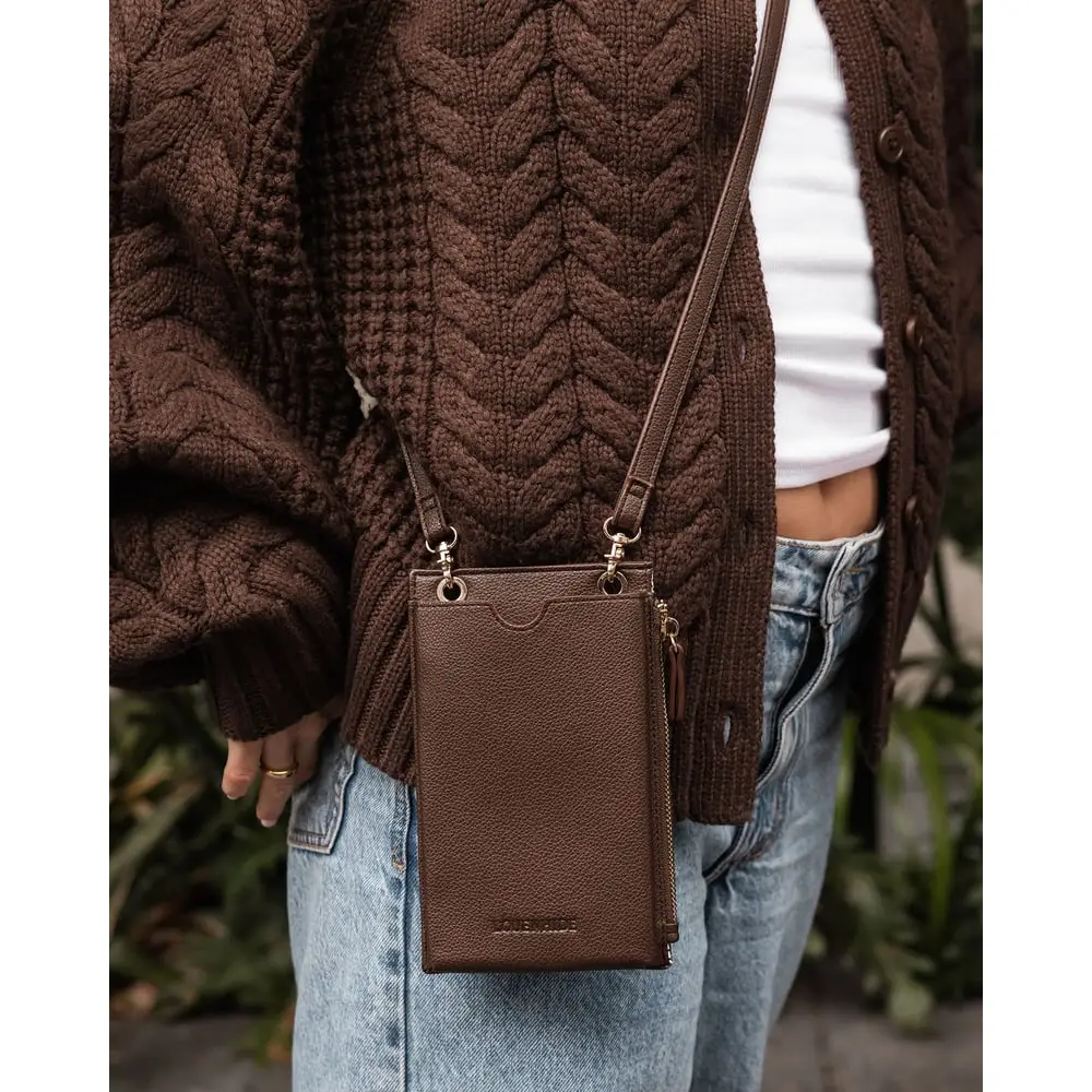 Chocolate Suki Phone Crossbody Bag