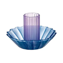 Blue and Purple Glass Candle Holder for Taper