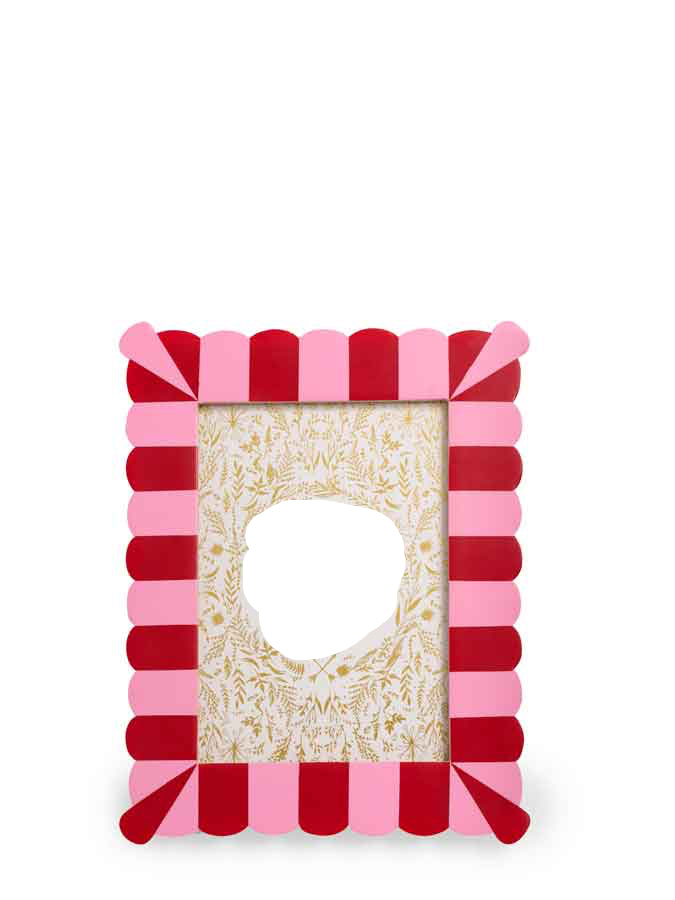 Pink Stripe Scallop 5x7 Picture Frame