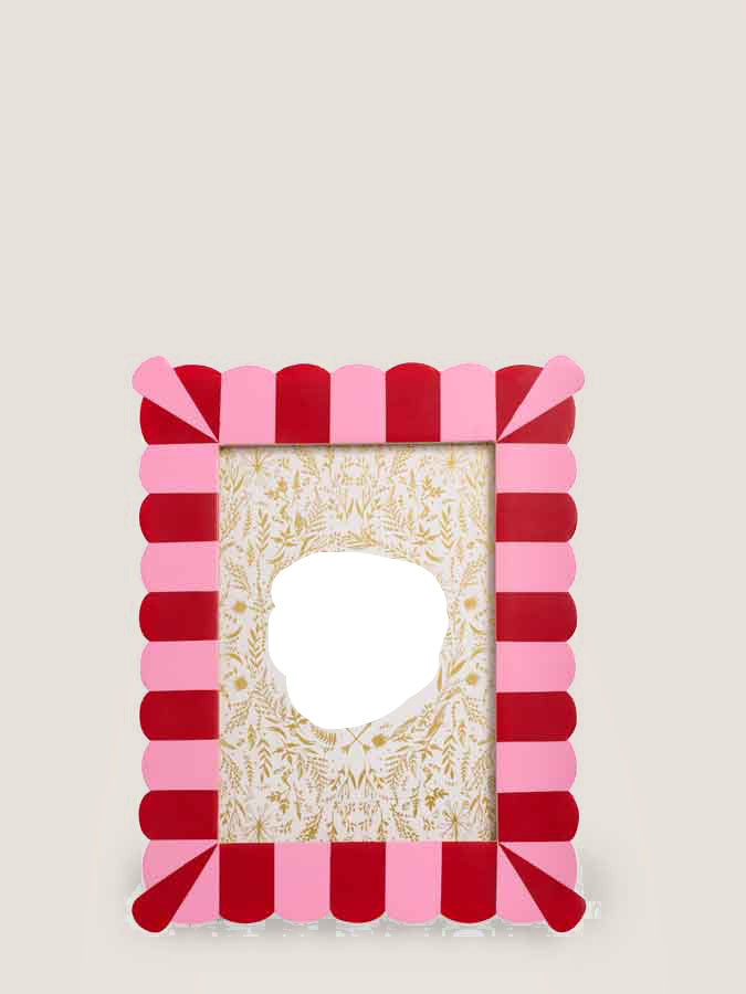 Pink Stripe Scallop 5x7 Picture Frame