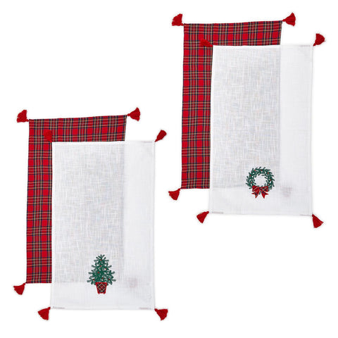 Decorative Towel Christmas Movies Dish Towels Set/2 Bake Pajamas