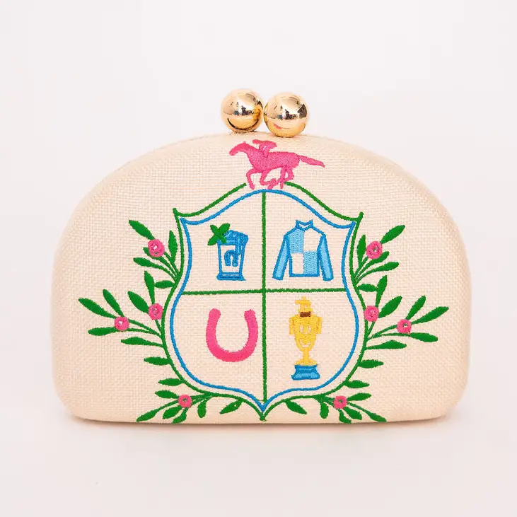 Derby Embroidered Clutch