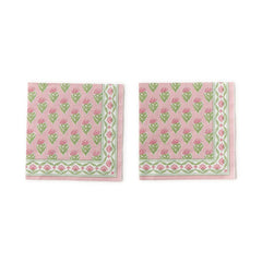 Floral Block Print 3-Ply Paper Cocktail Napkin (includes 20 napkins)
