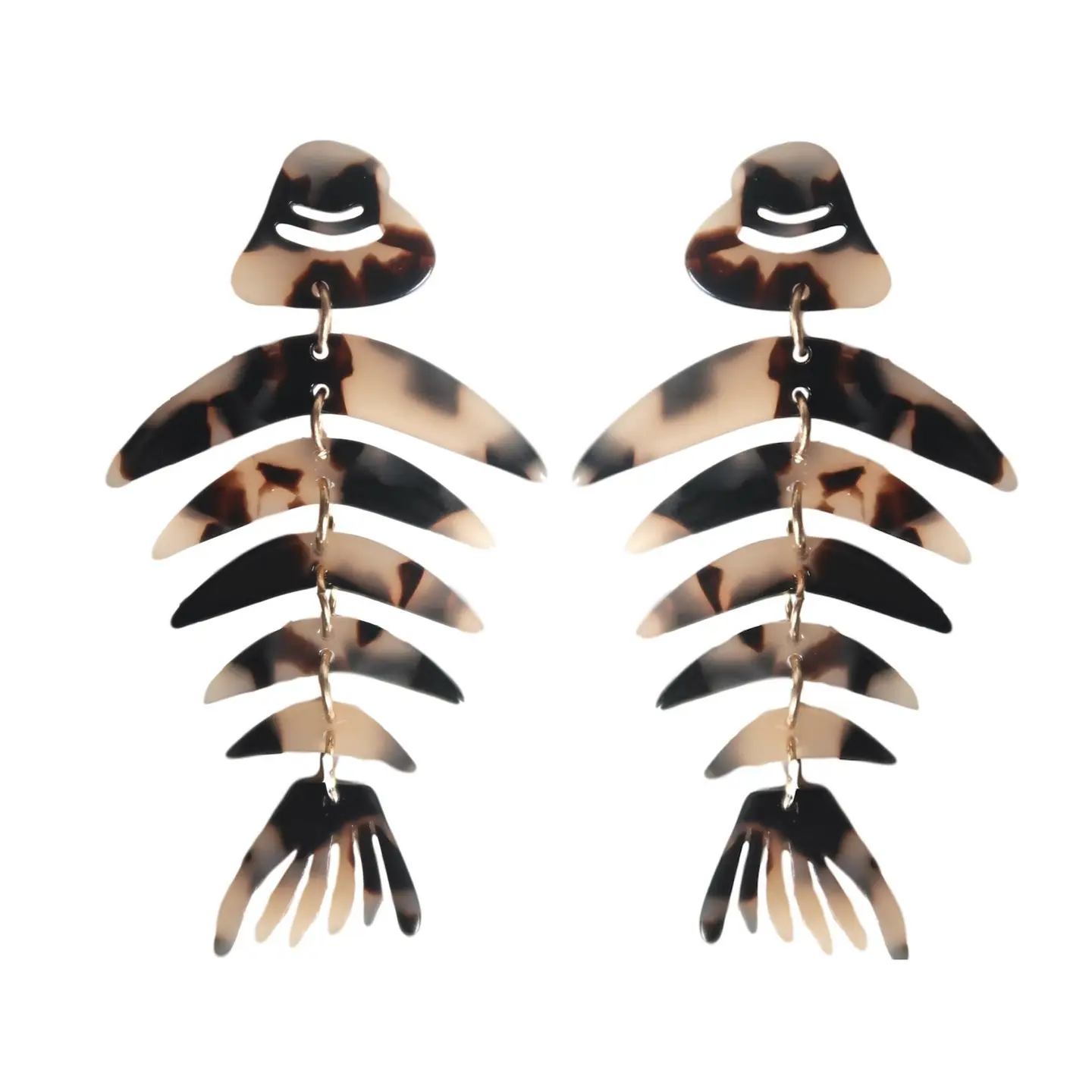 Bonefish Monstera Acrylic Drop Earrings