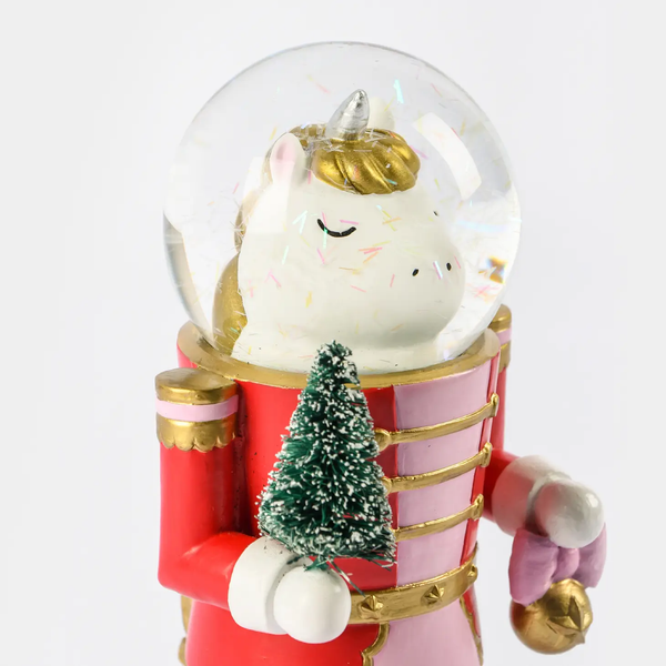Unicorn Nutcracker Christmas Globe Vivid Hue Home