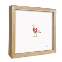 Stripey Seagull Little Print | Framed Art Print