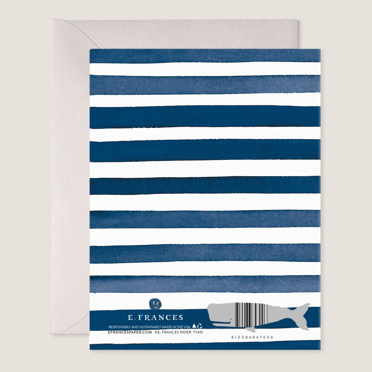 Navy Stripes Thank You Boxed Card Set