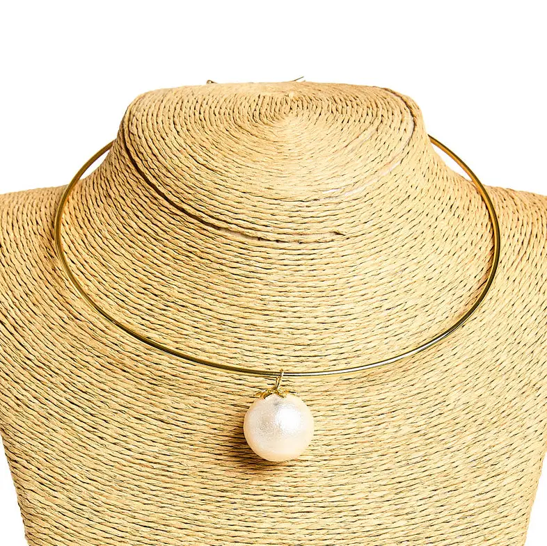Birdie Cotton Pearl Collar Necklace