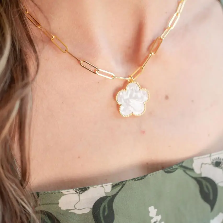 Clover Paperclip Necklace