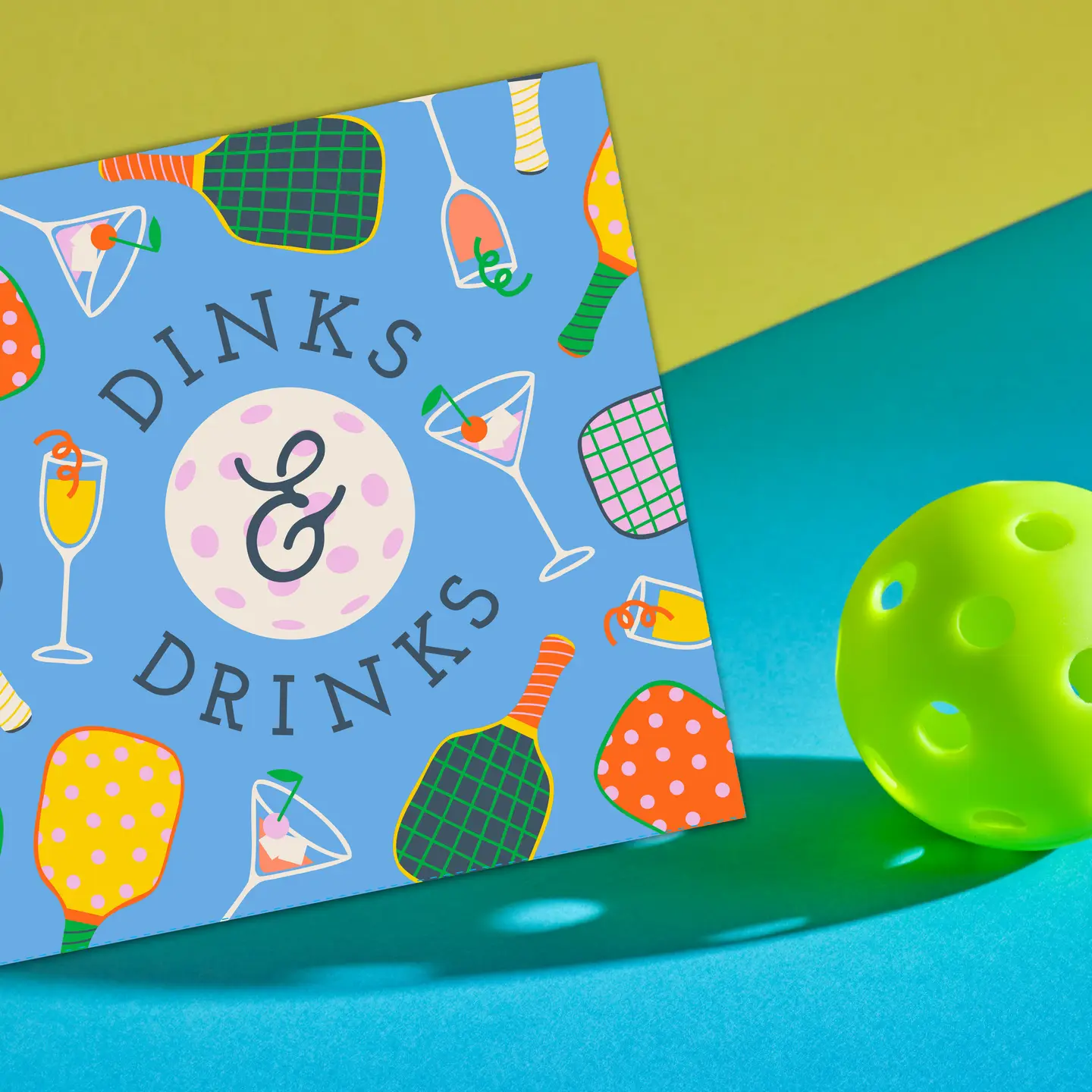 Dinks and Drinks Funny Pickleball Cocktail Napkins Dinks and Drinks