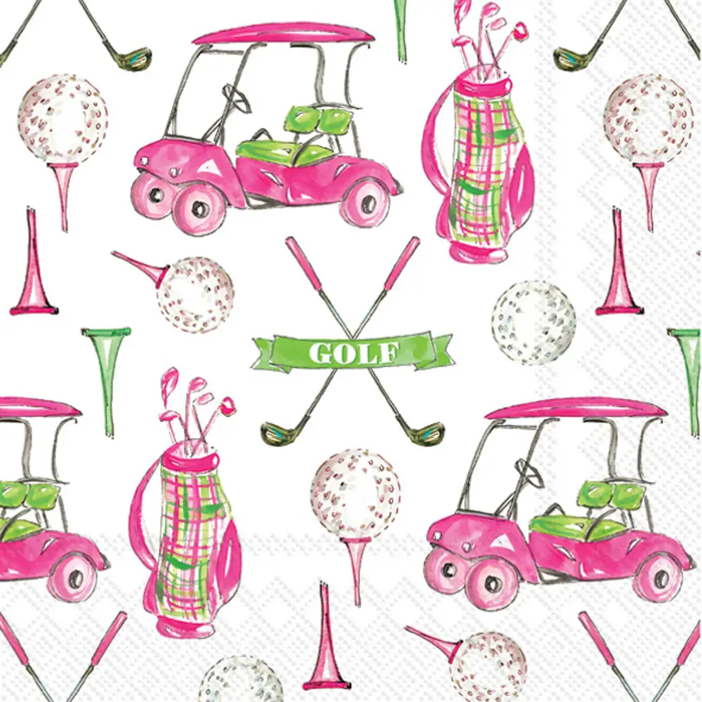 Pretty in Pink on the Links Cocktail Napkins