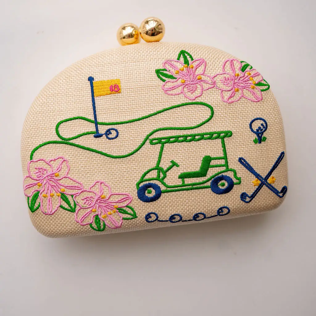 Golf Embroidered Clutch