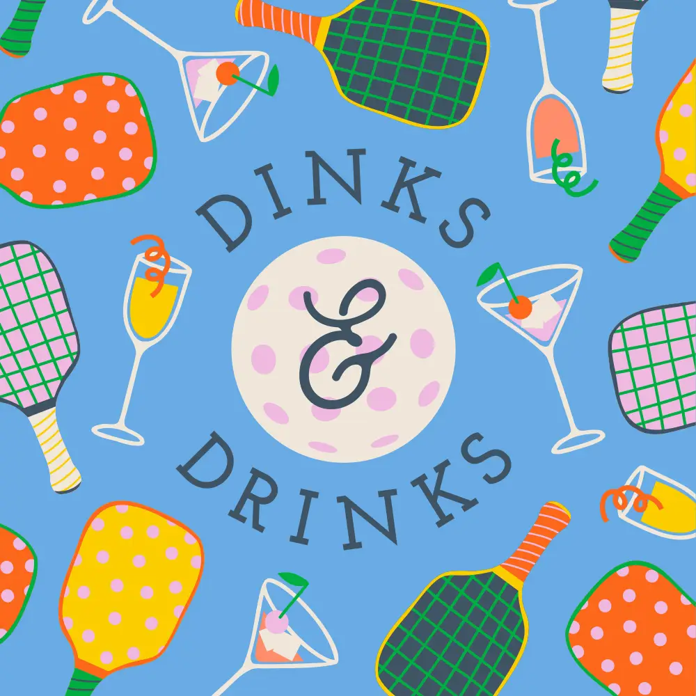 Dinks and Drinks Funny Pickleball Cocktail Napkins Dinks and Drinks
