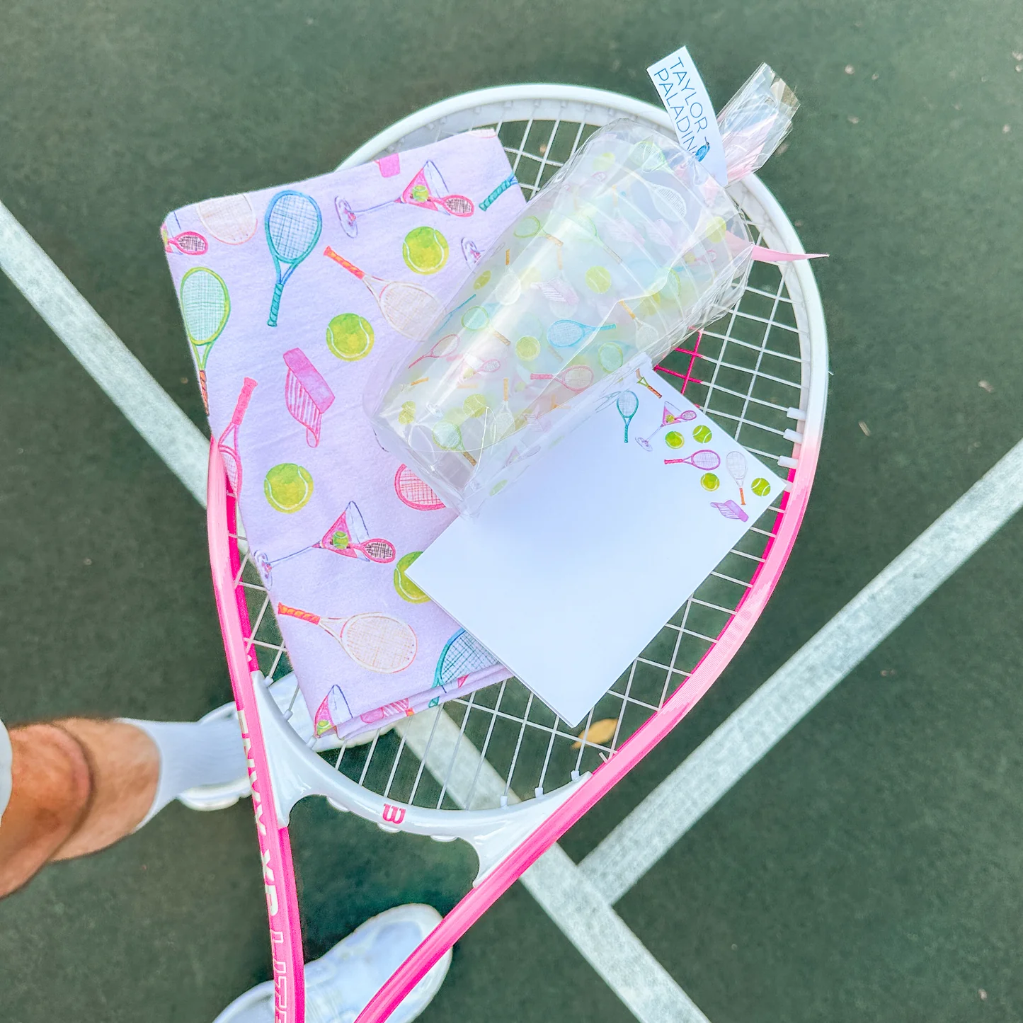 Tennis Pattern Frosted Stadium Cups – Set of 6