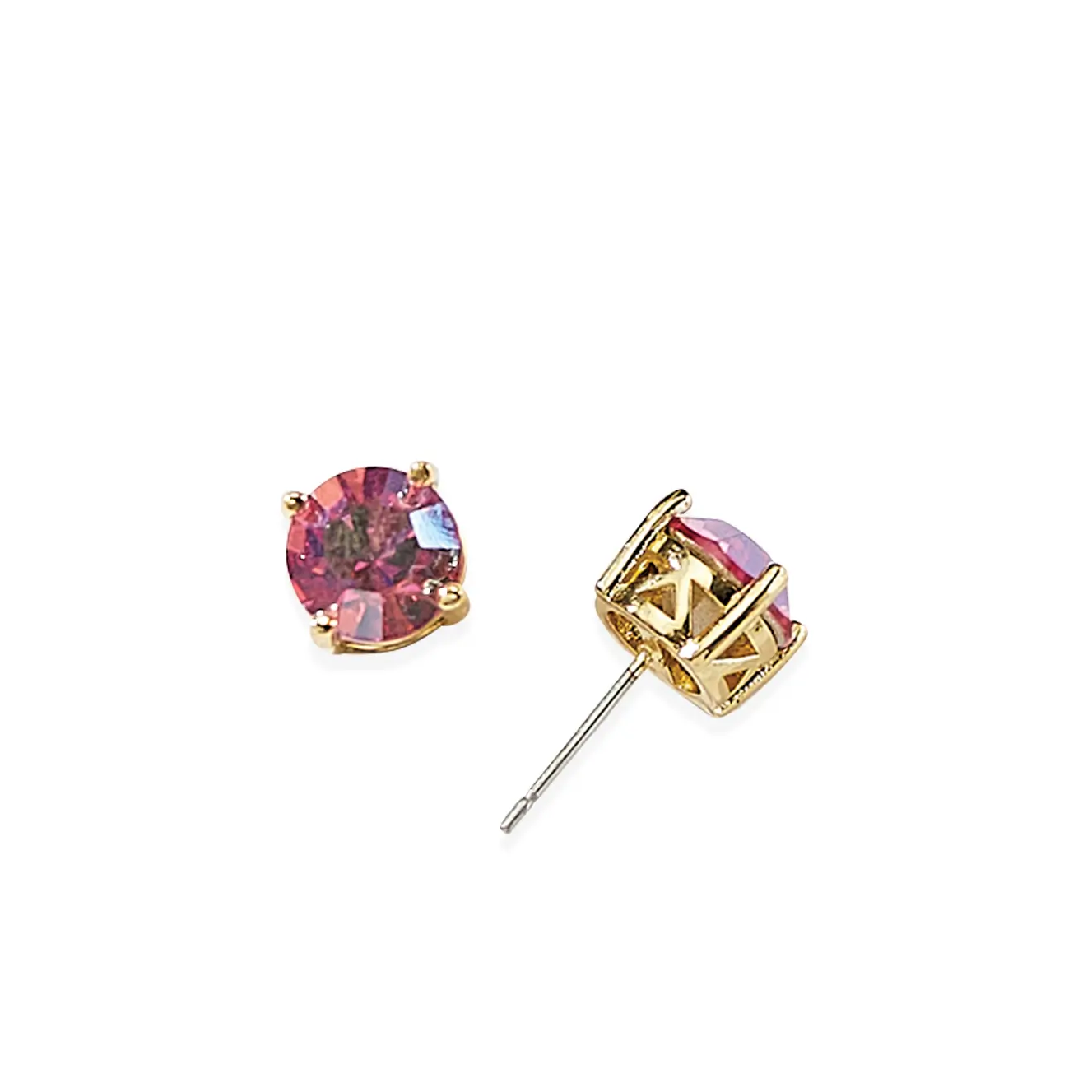 Iridescent Coral Sparkle Stud Earrings