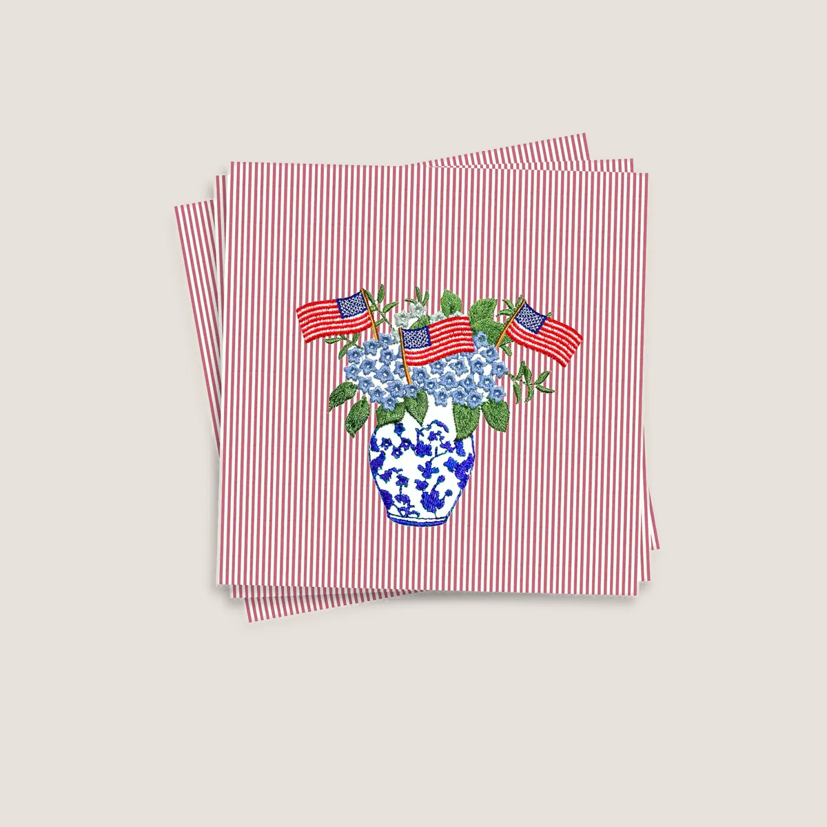 Hydrangea Patriotic Cocktail Napkins