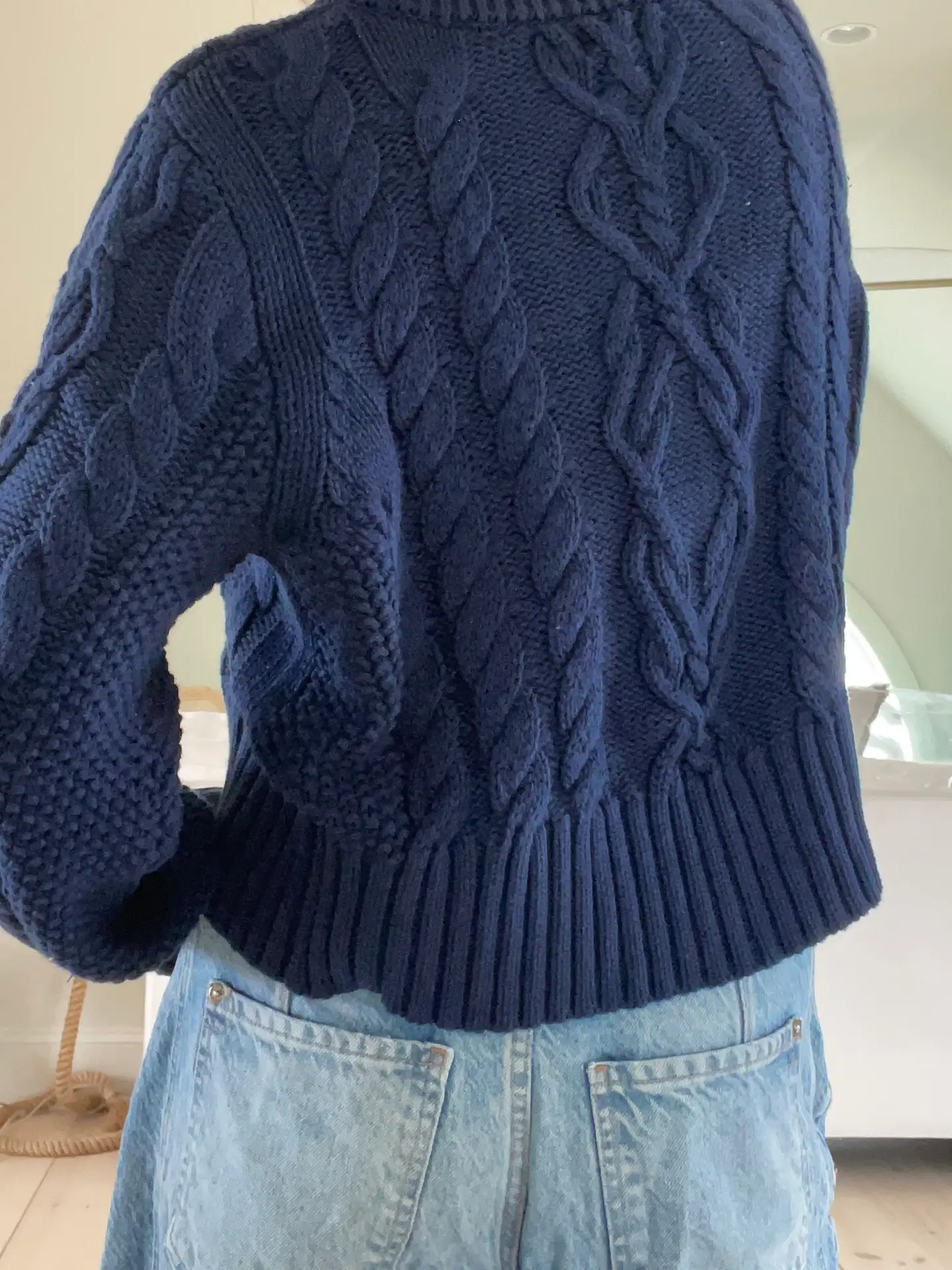 The Newport Cable Cardigan in Navy