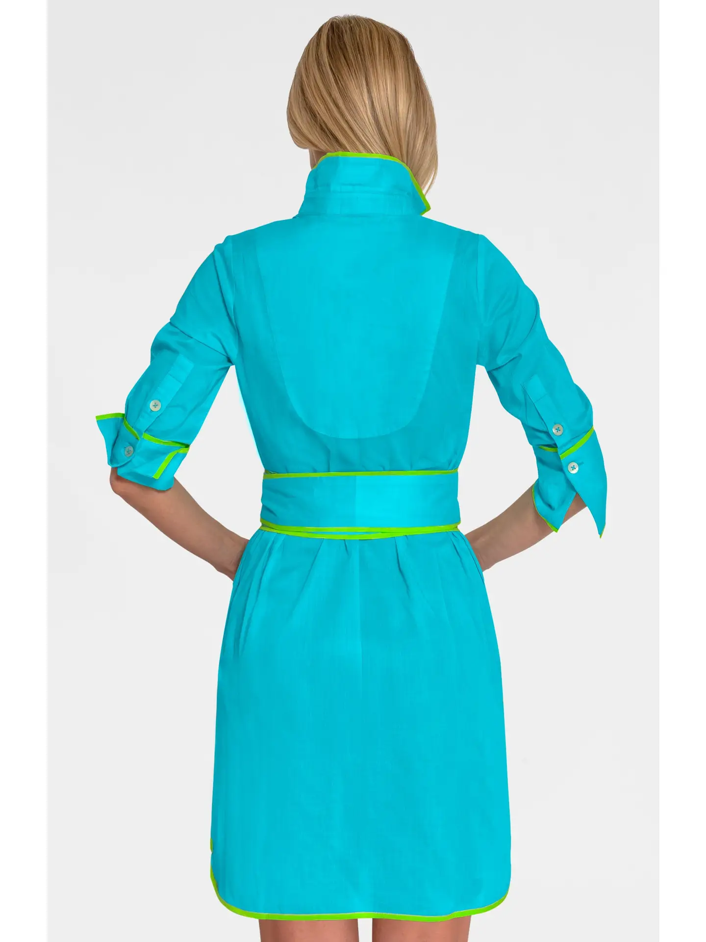 Turquoise Shirt Tails Short Dress
